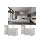 1er paiement de la comande: Lit design en cuir italien de luxe SILVER, blanc, 180x200, Chevet de belle qualité sandy, blanc, 6x