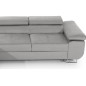 - Canapé d'angle convertible ARMEL en tissu velours luxe 5 places, couleur gris, avec coffre, angle gauche (vu de face) - Canapé d'angle convertible ARMEL en tissu velours luxe 5 places, couleur gris, avec coffre, angle gauche (vu de face)