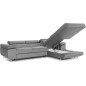 Canapé d'angle convertible ARMEL en tissu velours luxe 5 places, couleur gris, avec coffre, angle droit (vu de face) Canapé d'angle convertible ARMEL en tissu velours luxe 5 places, couleur gris, avec coffre, angle droit (vu de face)