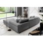 Canapé d'angle convertible ARMEL en tissu velours luxe 5 places, couleur gris, avec coffre, angle droit (vu de face) Canapé d'angle convertible ARMEL en tissu velours luxe 5 places, couleur gris, avec coffre, angle droit (vu de face)