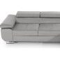 Canapé d'angle convertible ARMEL en tissu velours luxe 5 places, couleur gris, avec coffre, angle droit (vu de face) Canapé d'angle convertible ARMEL en tissu velours luxe 5 places, couleur gris, avec coffre, angle droit (vu de face)