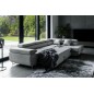 Canapé d'angle convertible en velours luxe 5 places, ANNECY VELOURS, couleur gris clair, angle droit (vu de face) Canapé d'angle convertible en velours luxe 5 places, ANNECY VELOURS, couleur gris clair, angle droit (vu de face)