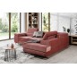 Canapé d'angle convertible en velours luxe 5 places, ANNECY VELOURS, couleur rose pale, angle droit (vu de face) Canapé d'angle convertible en velours luxe 5 places, ANNECY VELOURS, couleur rose pale, angle droit (vu de face)