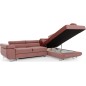 Canapé d'angle convertible en velours luxe 5 places, ANNECY VELOURS, couleur rose pale, angle droit (vu de face) Canapé d'angle convertible en velours luxe 5 places, ANNECY VELOURS, couleur rose pale, angle droit (vu de face)