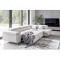 Canapé d'angle convertible en velours luxe 5 places, ANNECY VELOURS Luxe, couleur blanc, angle droit (vu de face)