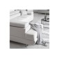Canapé d'angle convertible en velours luxe 5 places, avec coffre, blanc, angle gauche (vu de face), ANNECY VELOURS Luxe Canapé d'angle convertible en velours luxe 5 places, avec coffre, blanc, angle gauche (vu de face), ANNECY VELOURS Luxe
