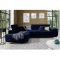 Canapé d'angle convertible en velours luxe 5 places, avec coffre, bleu foncé, angle gauche (vu de face), ANNECY VELOURS Canapé d'angle convertible en velours luxe 5 places, avec coffre, bleu foncé, angle gauche (vu de face), ANNECY VELOURS