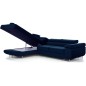 Canapé d'angle convertible en velours luxe 5 places, avec coffre, bleu foncé, angle gauche (vu de face), ANNECY VELOURS Canapé d'angle convertible en velours luxe 5 places, avec coffre, bleu foncé, angle gauche (vu de face), ANNECY VELOURS