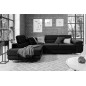 -Canapé d'angle convertible en velours luxe 5 places, avec coffre, noir, angle gauche (vu de face), ANNECY VELOURS