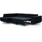 -Canapé d'angle convertible en velours luxe 5 places, avec coffre, noir, angle gauche (vu de face), ANNECY VELOURS