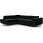 -Canapé d'angle convertible en velours luxe 5 places, avec coffre, noir, angle gauche (vu de face), ANNECY VELOURS