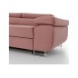 -Canapé d'angle convertible en velours luxe 5 places, avec coffre, rose pale, angle gauche (vu de face), ANNECY VELOURS -Canapé d'angle convertible en velours luxe 5 places, avec coffre, rose pale, angle gauche (vu de face), ANNECY VELOURS