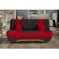 Canapé 3 places convertible et espace de rangement - bicolore anthracite / rouge - en tissu de qualité, EWIN Canapé 3 places convertible et espace de rangement - bicolore anthracite / rouge - en tissu de qualité, EWIN
