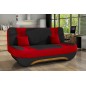 Canapé 3 places convertible et espace de rangement - bicolore anthracite / rouge - en tissu de qualité, EWIN Canapé 3 places convertible et espace de rangement - bicolore anthracite / rouge - en tissu de qualité, EWIN