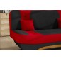 Canapé 3 places convertible et espace de rangement - bicolore anthracite / rouge - en tissu de qualité, EWIN Canapé 3 places convertible et espace de rangement - bicolore anthracite / rouge - en tissu de qualité, EWIN
