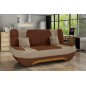 Canapé 3 places convertible et espace de rangement - bicolore marron et beige - en tissu de qualité, EWIN Canapé 3 places convertible et espace de rangement - bicolore marron et beige - en tissu de qualité, EWIN