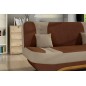 Canapé 3 places convertible et espace de rangement - bicolore marron et beige - en tissu de qualité, EWIN Canapé 3 places convertible et espace de rangement - bicolore marron et beige - en tissu de qualité, EWIN