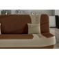 Canapé 3 places convertible et espace de rangement - bicolore marron et beige - en tissu de qualité, EWIN Canapé 3 places convertible et espace de rangement - bicolore marron et beige - en tissu de qualité, EWIN