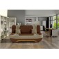 Canapé 3 places convertible et espace de rangement - bicolore marron et beige - en tissu de qualité, EWIN Canapé 3 places convertible et espace de rangement - bicolore marron et beige - en tissu de qualité, EWIN