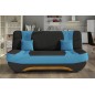 Canapé 3 places convertible et espace de rangement - bicolore anthracite / bleu - en tissu de qualité, EWIN Canapé 3 places convertible et espace de rangement - bicolore anthracite / bleu - en tissu de qualité, EWIN