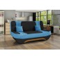 Canapé 3 places convertible et espace de rangement - bicolore anthracite / bleu - en tissu de qualité, EWIN Canapé 3 places convertible et espace de rangement - bicolore anthracite / bleu - en tissu de qualité, EWIN