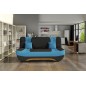 Canapé 3 places convertible et espace de rangement - bicolore anthracite / bleu - en tissu de qualité, EWIN Canapé 3 places convertible et espace de rangement - bicolore anthracite / bleu - en tissu de qualité, EWIN