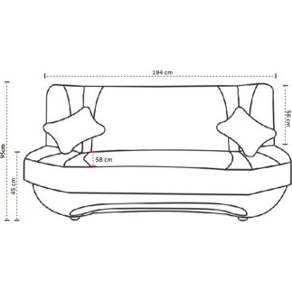 Canapé 3 places convertible et espace de rangement - bicolore anthracite / bleu - en tissu de qualité, EWIN