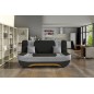 Canapé 3 places convertible et espace de rangement - bicolore noir / gris clair - en tissu de qualité, EWIN Canapé 3 places convertible et espace de rangement - bicolore noir / gris clair - en tissu de qualité, EWIN