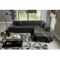 Canapé d'angle convertible en tissu luxe 5 places, coffre, gris foncé, angle droit (vu de face), PORTOFINO Canapé d'angle convertible en tissu luxe 5 places, coffre, gris foncé, angle droit (vu de face), PORTOFINO