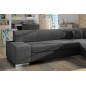Canapé d'angle convertible en tissu luxe 5 places, coffre, gris foncé, angle droit (vu de face), PORTOFINO Canapé d'angle convertible en tissu luxe 5 places, coffre, gris foncé, angle droit (vu de face), PORTOFINO