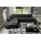 Canapé d'angle convertible en tissu luxe 5 places, coffre - gris foncé, angle gauche (vu de face), PORTOFINO Canapé d'angle convertible en tissu luxe 5 places, coffre - gris foncé, angle gauche (vu de face), PORTOFINO