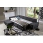 Canapé d'angle convertible en tissu luxe 5 places, coffre - gris foncé, angle gauche (vu de face), PORTOFINO Canapé d'angle convertible en tissu luxe 5 places, coffre - gris foncé, angle gauche (vu de face), PORTOFINO