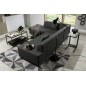 Canapé d'angle convertible en tissu luxe 5 places, coffre - gris foncé, angle gauche (vu de face), PORTOFINO Canapé d'angle convertible en tissu luxe 5 places, coffre - gris foncé, angle gauche (vu de face), PORTOFINO
