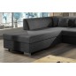 Canapé d'angle convertible en tissu luxe 5 places, coffre - gris foncé, angle gauche (vu de face), PORTOFINO Canapé d'angle convertible en tissu luxe 5 places, coffre - gris foncé, angle gauche (vu de face), PORTOFINO