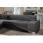 Canapé d'angle convertible en tissu luxe 5 places, coffre - gris foncé, angle gauche (vu de face), PORTOFINO Canapé d'angle convertible en tissu luxe 5 places, coffre - gris foncé, angle gauche (vu de face), PORTOFINO
