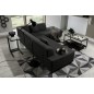 Canapé d'angle convertible en tissu luxe 5 places, coffre, noir, angle droit (vu de face), PORTOFINO Canapé d'angle convertible en tissu luxe 5 places, coffre, noir, angle droit (vu de face), PORTOFINO
