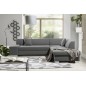 Canapé d'angle convertible en tissu luxe 5 places, coffre, gris clair, angle droit (vu de face), PORTOFINO Canapé d'angle convertible en tissu luxe 5 places, coffre, gris clair, angle droit (vu de face), PORTOFINO