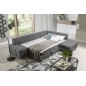 Canapé d'angle convertible en tissu luxe 5 places, coffre, gris clair, angle droit (vu de face), PORTOFINO Canapé d'angle convertible en tissu luxe 5 places, coffre, gris clair, angle droit (vu de face), PORTOFINO
