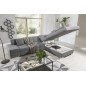 Canapé d'angle convertible en tissu luxe 5 places, coffre, gris clair, angle droit (vu de face), PORTOFINO Canapé d'angle convertible en tissu luxe 5 places, coffre, gris clair, angle droit (vu de face), PORTOFINO