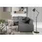 Canapé d'angle convertible en tissu luxe 5 places, coffre - gris clair, angle gauche (vu de face), PORTOFINO