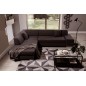 Canapé d'angle convertible en tissu luxe 5 places, coffre - marron foncé, angle gauche (vu de face), PORTOFINO Canapé d'angle convertible en tissu luxe 5 places, coffre - marron foncé, angle gauche (vu de face), PORTOFINO