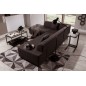 Canapé d'angle convertible en tissu luxe 5 places, coffre - marron foncé, angle gauche (vu de face), PORTOFINO Canapé d'angle convertible en tissu luxe 5 places, coffre - marron foncé, angle gauche (vu de face), PORTOFINO