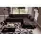 Canapé d'angle convertible en tissu luxe 5 places, coffre, marron foncé, angle droit (vu de face), PORTOFINO Canapé d'angle convertible en tissu luxe 5 places, coffre, marron foncé, angle droit (vu de face), PORTOFINO