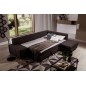 Canapé d'angle convertible en tissu luxe 5 places, coffre, marron foncé, angle droit (vu de face), PORTOFINO Canapé d'angle convertible en tissu luxe 5 places, coffre, marron foncé, angle droit (vu de face), PORTOFINO