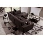Canapé d'angle convertible en tissu luxe 5 places, coffre, marron foncé, angle droit (vu de face), PORTOFINO Canapé d'angle convertible en tissu luxe 5 places, coffre, marron foncé, angle droit (vu de face), PORTOFINO