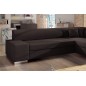 Canapé d'angle convertible en tissu luxe 5 places, coffre, marron foncé, angle droit (vu de face), PORTOFINO Canapé d'angle convertible en tissu luxe 5 places, coffre, marron foncé, angle droit (vu de face), PORTOFINO