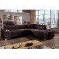Canapé d'angle convertible en tissu luxe 5 places, coffre, marron foncé, angle droit (vu de face), PORTOFINO Canapé d'angle convertible en tissu luxe 5 places, coffre, marron foncé, angle droit (vu de face), PORTOFINO