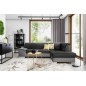 Canapé d'angle convertible en tissu luxe 5 places, avec coffre - gris foncé et gris clair, angle droit (vu de face), VERTU VELOU Canapé d'angle convertible en tissu luxe 5 places, avec coffre - gris foncé et gris clair, angle droit (vu de face), VERTU VELOU