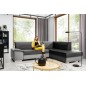 Canapé d'angle convertible en tissu luxe 5 places, avec coffre - gris foncé et gris clair, angle droit (vu de face), VERTU VELOU Canapé d'angle convertible en tissu luxe 5 places, avec coffre - gris foncé et gris clair, angle droit (vu de face), VERTU VELOU