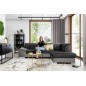 Canapé d'angle convertible en tissu luxe 5 places, avec coffre - gris foncé et gris clair, angle droit (vu de face), VERTU VELOU Canapé d'angle convertible en tissu luxe 5 places, avec coffre - gris foncé et gris clair, angle droit (vu de face), VERTU VELOU